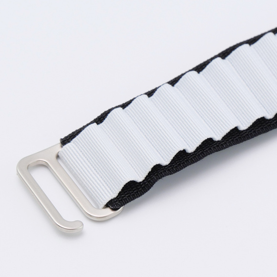 Nylon Strap for Apple Watch 1/2/3/4/5/6/7/8/SE/ULTRA 42/44/45/49mm, Black / White