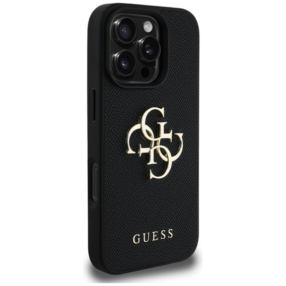 GUESS Grained Big 4G and Classic Logo case for iPhone 16 Pro