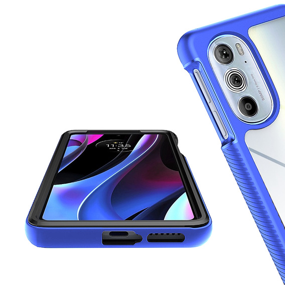 Case for Motorola Edge 30 Pro, Shockproof, with film, blue