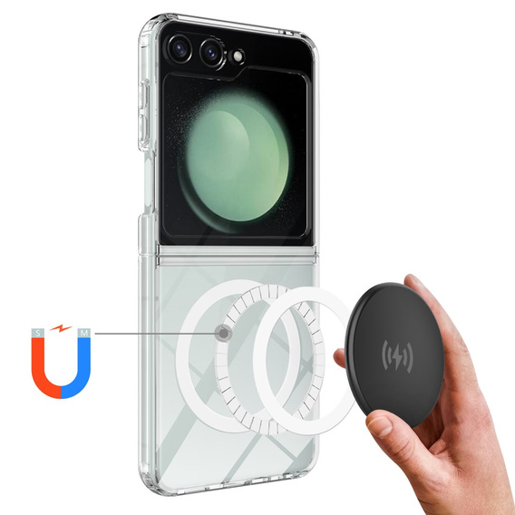 Case for Samsung Galaxy Z Flip7 FE / Z Flip6, Fusion Hybrid, for MagSafe, transparent
