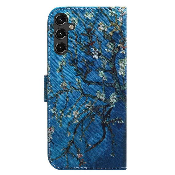 Flip case for Samsung Galaxy A14 4G/5G, Wallet, Sakura, blue