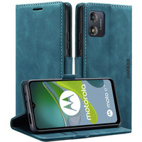 Case for Motorola Moto E13 4G, ERBORD Vintage, wallet with flap, blue