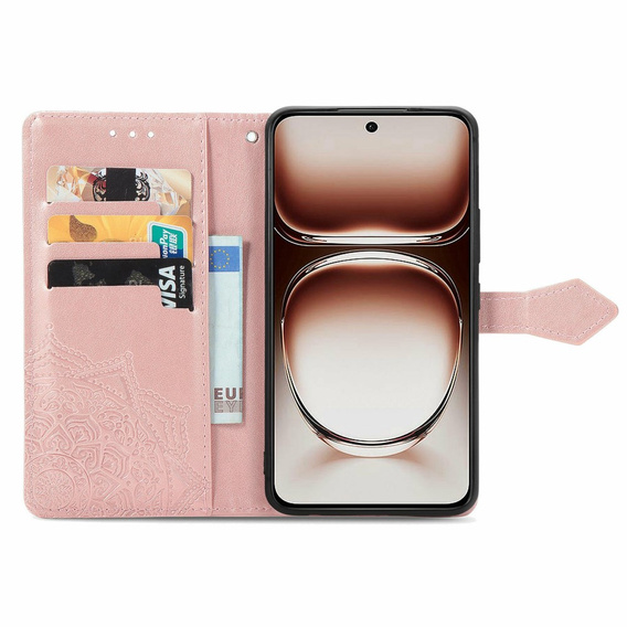 Flip case for Oppo A40 / Oppo A40m, Mandala, pink rose gold