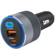 Forcell F-Energy Alu 85 W car charger, 2 × USB-C + USB-A, PD / QC 4.0 / SFC 2.0