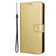 Flip case for Xiaomi Redmi 14C / Xiaomi Poco C75, Crazy Horse Wallet, gold