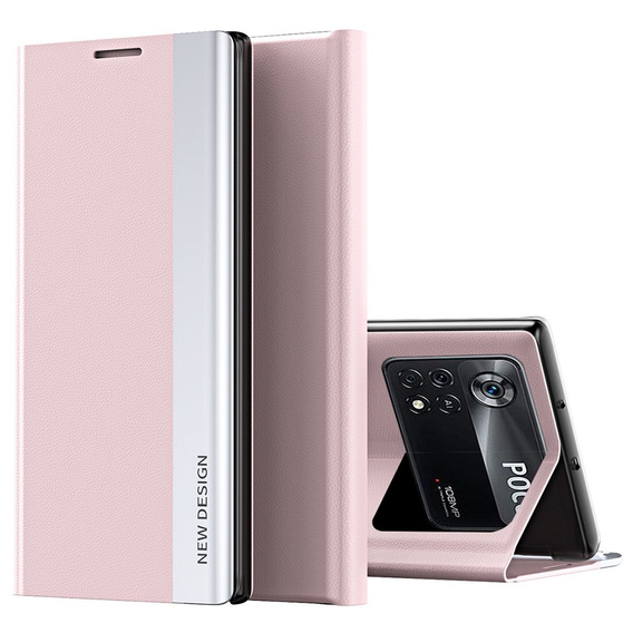 Flip case for Xiaomi Poco M4 Pro 4G, Side Magnetic, pink
