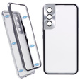 Case for Samsung Galaxy S21, Magnetic Dual Glass, silver