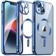 Case for iPhone 14, Electro MagSafe, blue + Screen Glass
