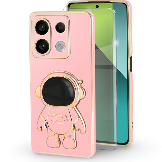 Case for Xiaomi Redmi Note 13 Pro 5G, Astronaut, pink + 9H Tempered Glass