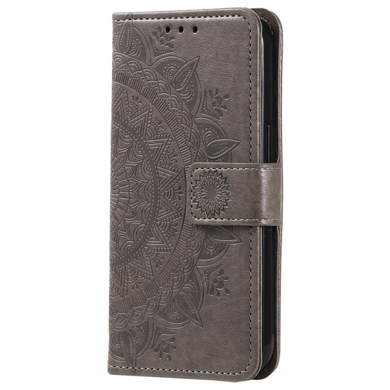 Flip case for Samsung Galaxy A15, Mandala Flower, blue + 9H glass
