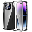 Case for iPhone 14 Pro, Magnetic Dual Glass, black