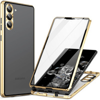 Case for Samsung Galaxy S23 Plus, Magnetic Dual Glass, gold