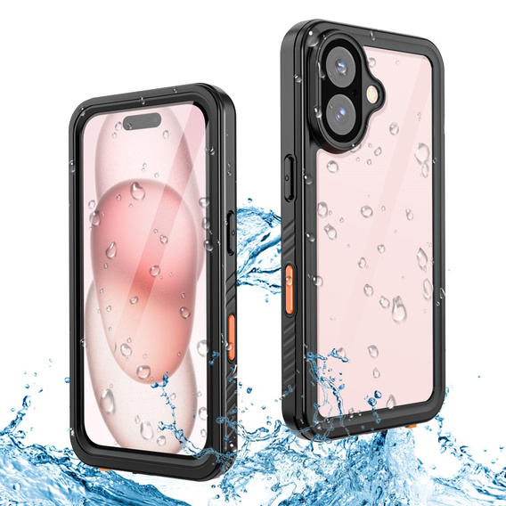 IP68 Waterproof Case for iPhone 16, black