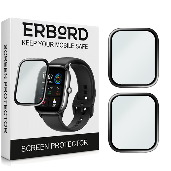 2x ERBORD Hybrid Glass for Amazfit GTS 4 Mini