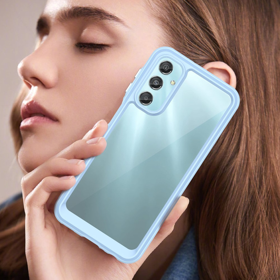 Case for Samsung Galaxy A25 5G, Fusion Hybrid, transparent / blue + 9H glass