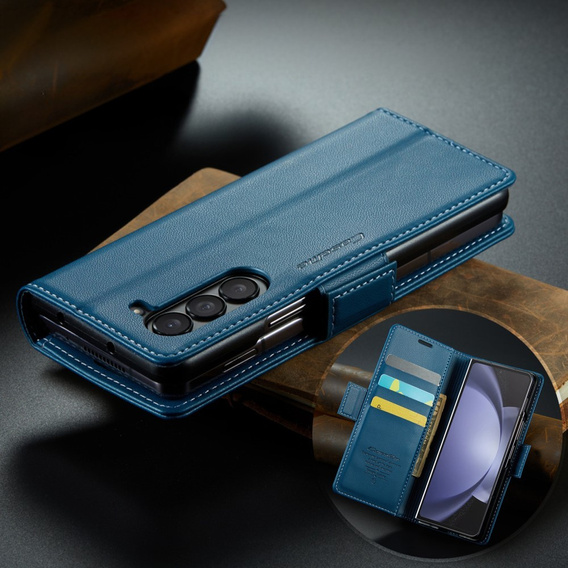 CASEME flip case for Samsung Galaxy Z Fold6 5G, Litchi Wallet, blue
