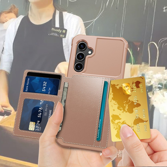 Case for Samsung Galaxy S23 FE, Card Holder Kickstand, pink