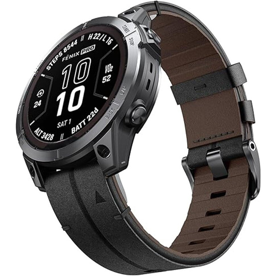 Quickfit Leather Strap for Garmin Fenix 5X/6X/6X PRO/7X watches.