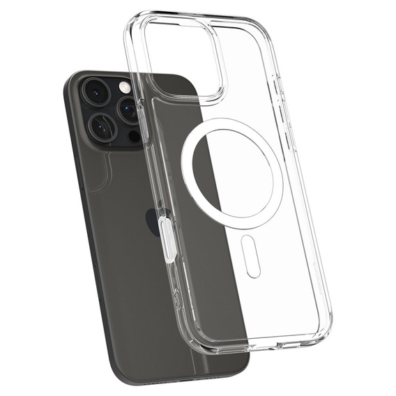 ERBORD Case with MagSafe for iPhone 16 Pro Max, active button, transparent + Screen Glass