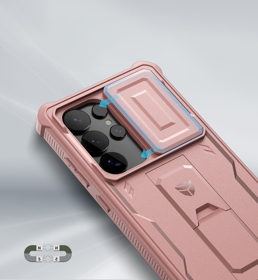 Armored case for Samsung Galaxy S25 Ultra, Dexnor Full Body (Two Frames), pink