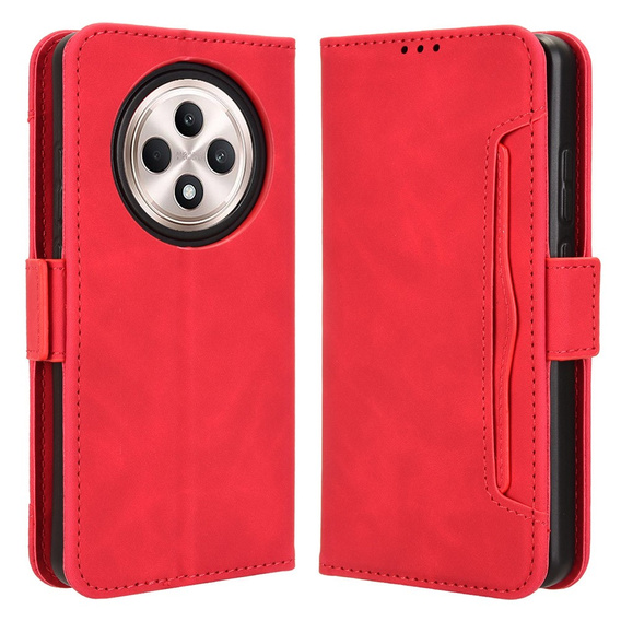 Flip case for Oppo Reno 12FS / 12F, Card Slot, red