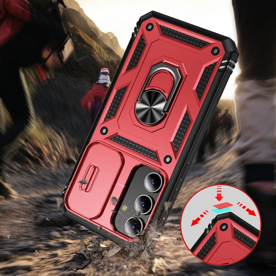 Case for Samsung Galaxy S24+ Plus, CamShield Slide, red / black