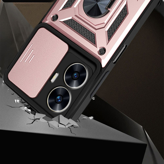 Case for Realme C55, CamShield Slide, pink rose gold