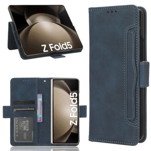 Flip case for Samsung Galaxy Z Fold 5 5G, Card Slot, dark blue