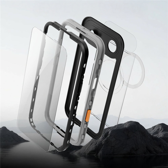 Case for iPhone Air, Waterproof IP68, SHELLBOX MagSafe, black