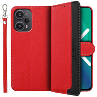 Flip case for Poco F5 5G, KHAZNEH RFID, red / black