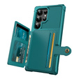 Case for Samsung Galaxy S24 Ultra, Card Holder Kickstand, green