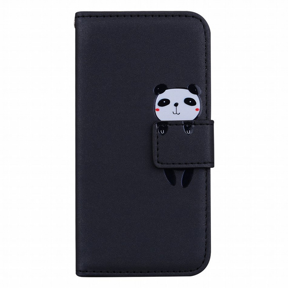 Flip case for Motorola Moto G22, Wallet Panda, black