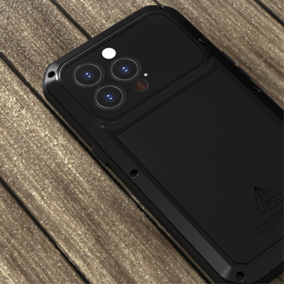 Love Mei Case for iPhone 13 Pro, armored with glass, black