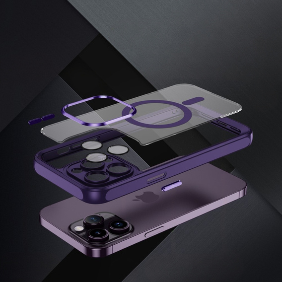 Case for iPhone 15 Pro, ERBORD Impact Guard, MagSafe, dark purple