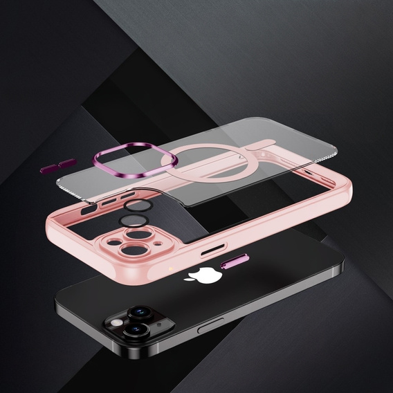 Case for iPhone 15 Plus, ERBORD Impact Guard, MagSafe, pink
