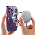 Flip case for iPhone 15 Pro, RFID Wallet MagSafe CamShield, purple