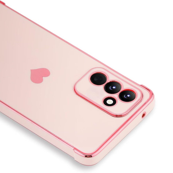 Case for Samsung Galaxy A35 5G, Electro heart, pink rose gold + Full Glue Ceramic Glass