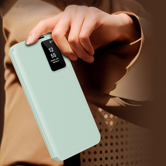 Flip case for Samsung Galaxy S24 FE, Smart View Wallet, green