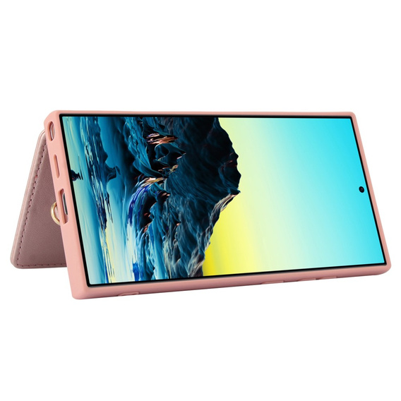 Case for Samsung Galaxy S25 Ultra, Leather Flower Card Slot, pink