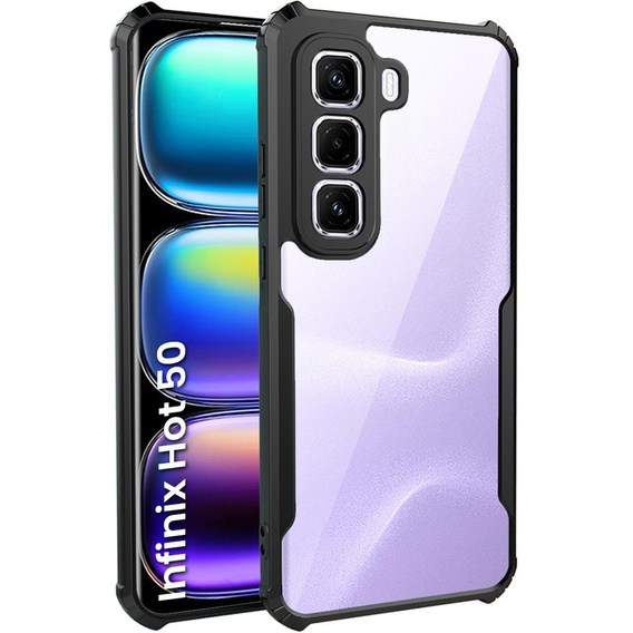 Case for Infinix Hot 50 4G, AntiDrop Hybrid, black