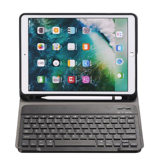 Case + keyboard iPad 7/8/9 10.2 2019/2020/2021, Pen Slot, black