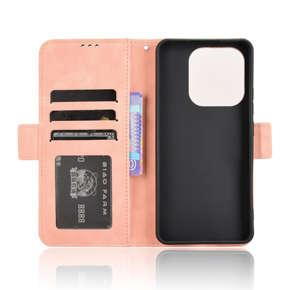 Flip case for Xiaomi Redmi Note 14 4G, Card Slot, pink