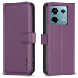 Flip case for Xiaomi Redmi Note 13 Pro 4G / Xiaomi Redmi Note 14S / Xiaomi Poco M6 Pro 4G, BINFEN Wallet, dark purple