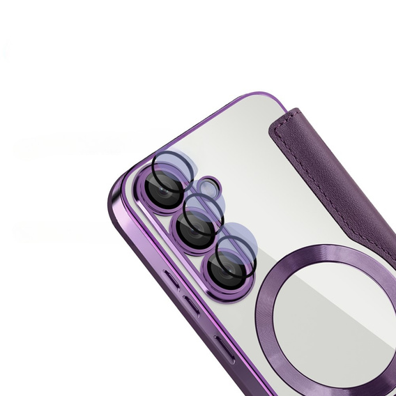 Flip case for Samsung Galaxy S25+ Plus, RFID Wallet MagSafe CamShield, purple