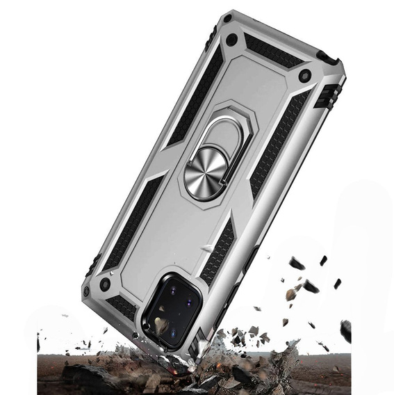 Armor Case for Samsung Galaxy Note 10 Lite, Nox Case Ring, silver