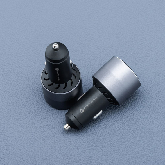 Forcell F-Energy Alu 85 W car charger, 2 × USB-C + USB-A, PD / QC 4.0 / SFC 2.0