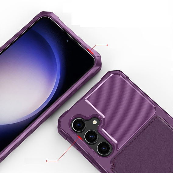 Case for Samsung Galaxy S23 FE, Card Holder Kickstand, purple