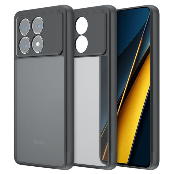 Case for Xiaomi Poco X6 Pro 5G, Fusion Hybrid, with camera protection, matt / black