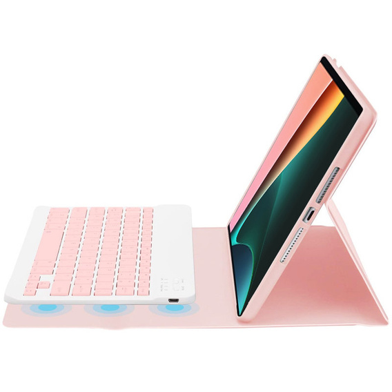 Case + keyboard Xiaomi Pad 5/5 Pro, pink rose gold