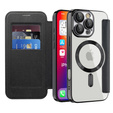 Flip case for iPhone 16 Pro, RFID Wallet MagSafe CamShield, black